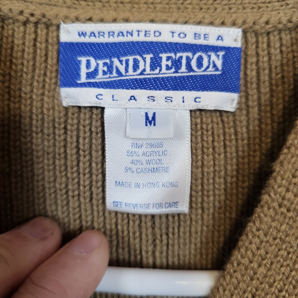 Pendleton 90s Wool Cashmere Sleeveless Sweater Old Money Vest Ribbed - Picture 4 of 5